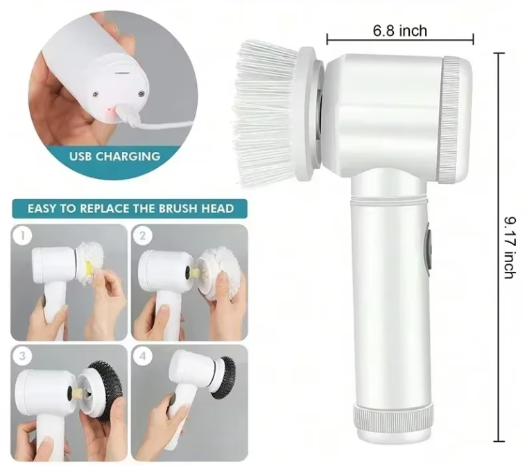 5-in-1 Cordless Electric Spin Scrubber